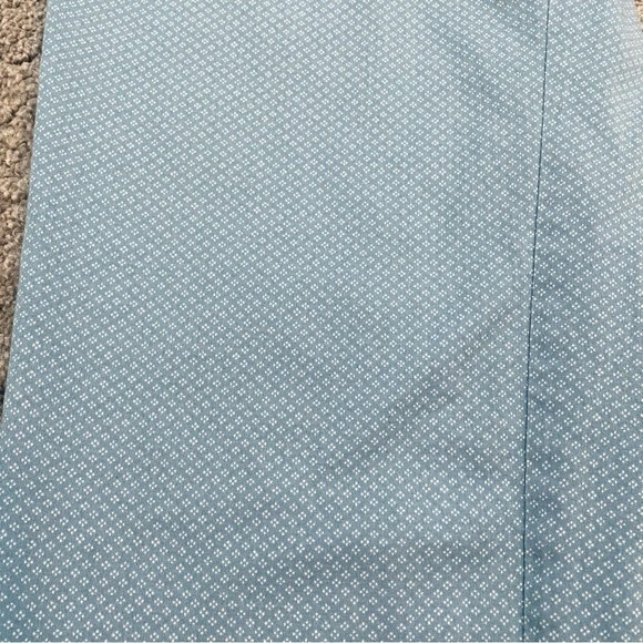 Talbots Classic Side Zip Light Blue and White Patterned Pants Size 10 - Picture 9 of 11